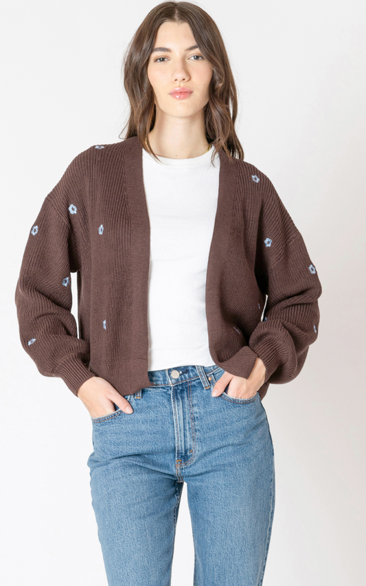 Dex EMBROIDERED OPEN CARDIGAN