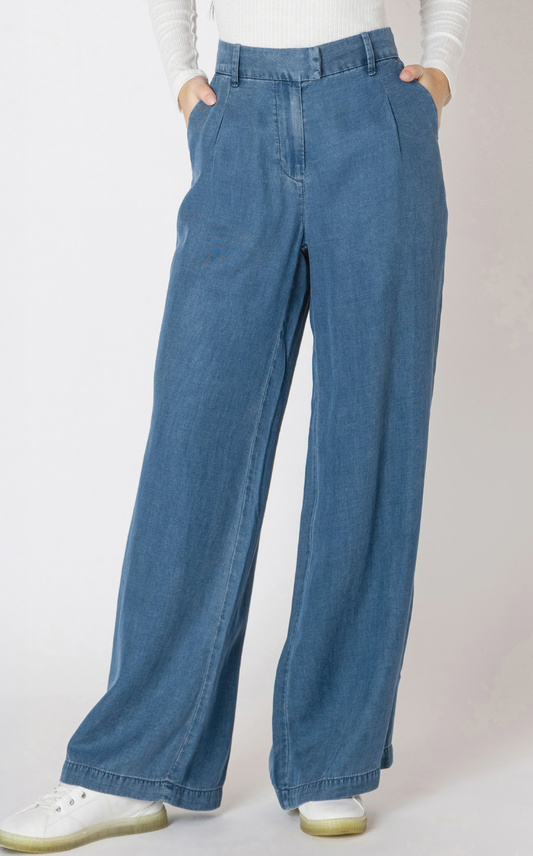 DRAPEY DENIM-LIKE TROUSER