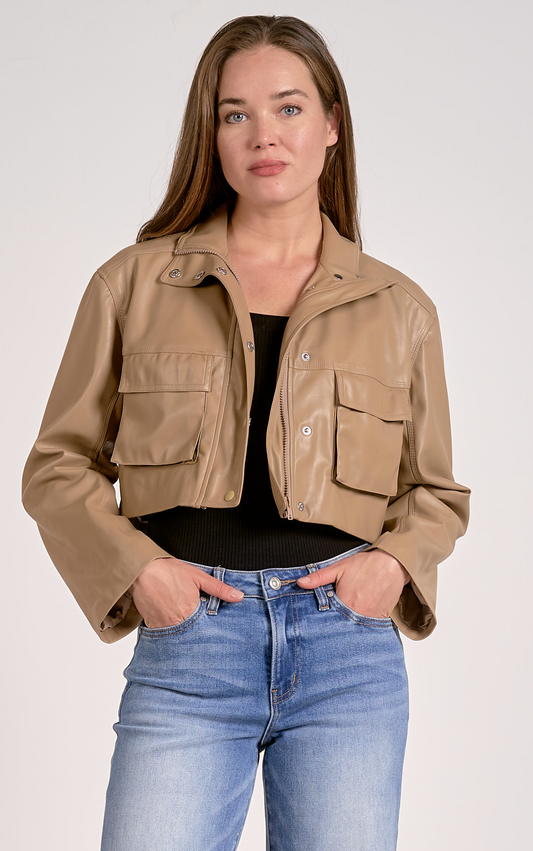 Elan Front Pocket Cropped Jacket