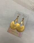 OOAK Etched Floral Brass Earring