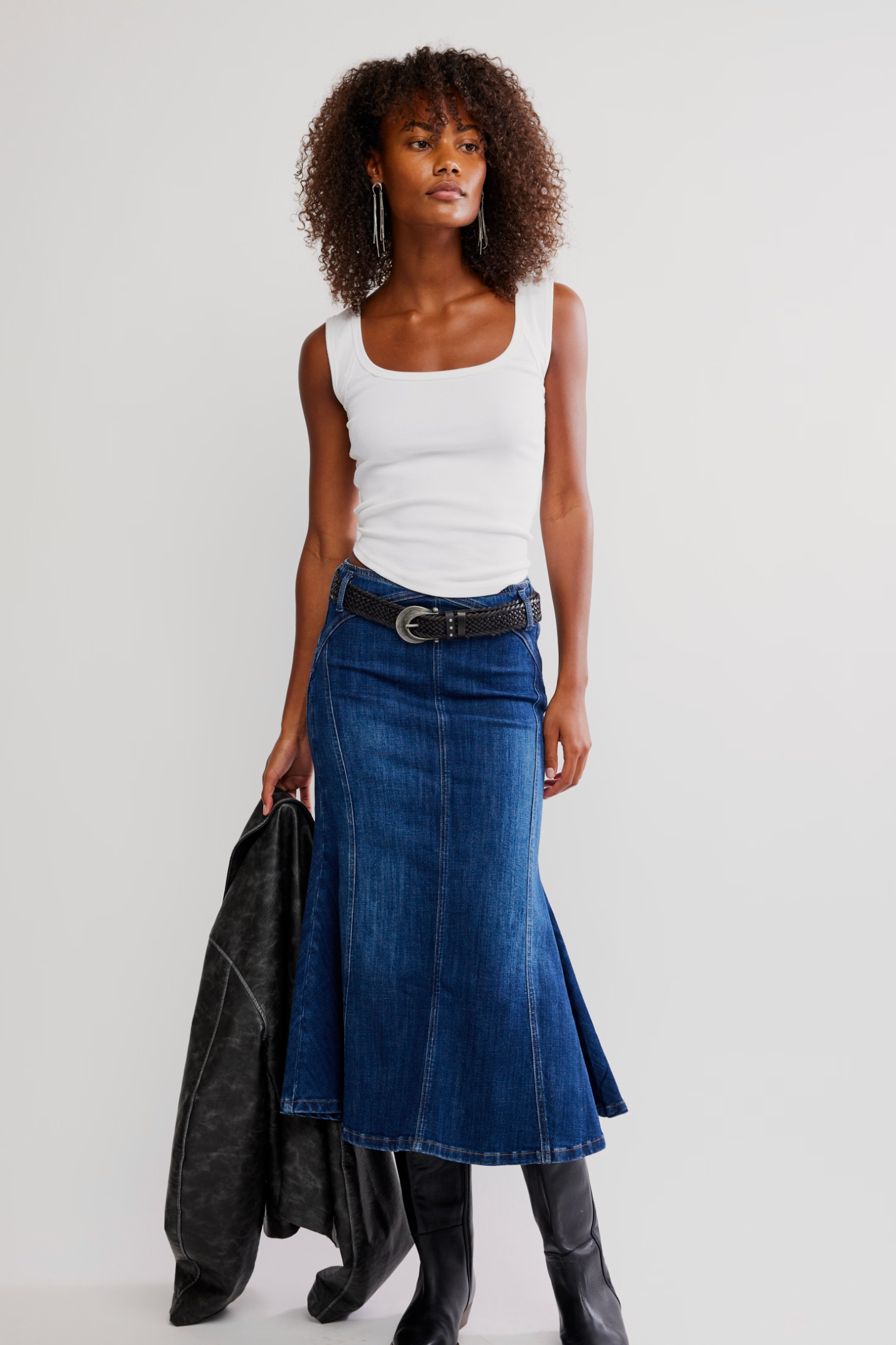 Free People Zia Denim Skirt