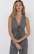 Sage the Label Day to Day Pinstripe Front Tie Vest