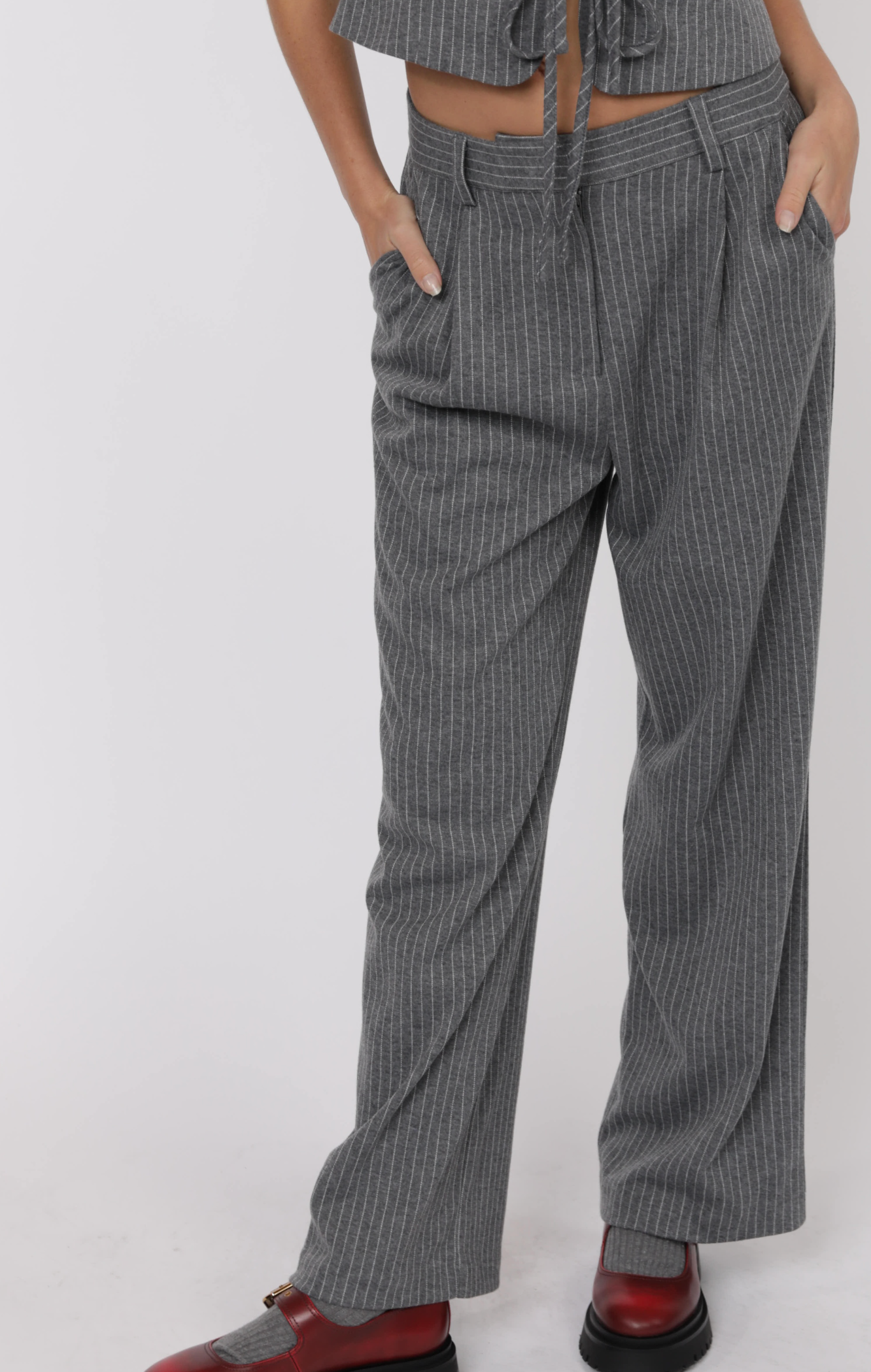 Sage the Label Day to Day Pinstripe Straight Leg