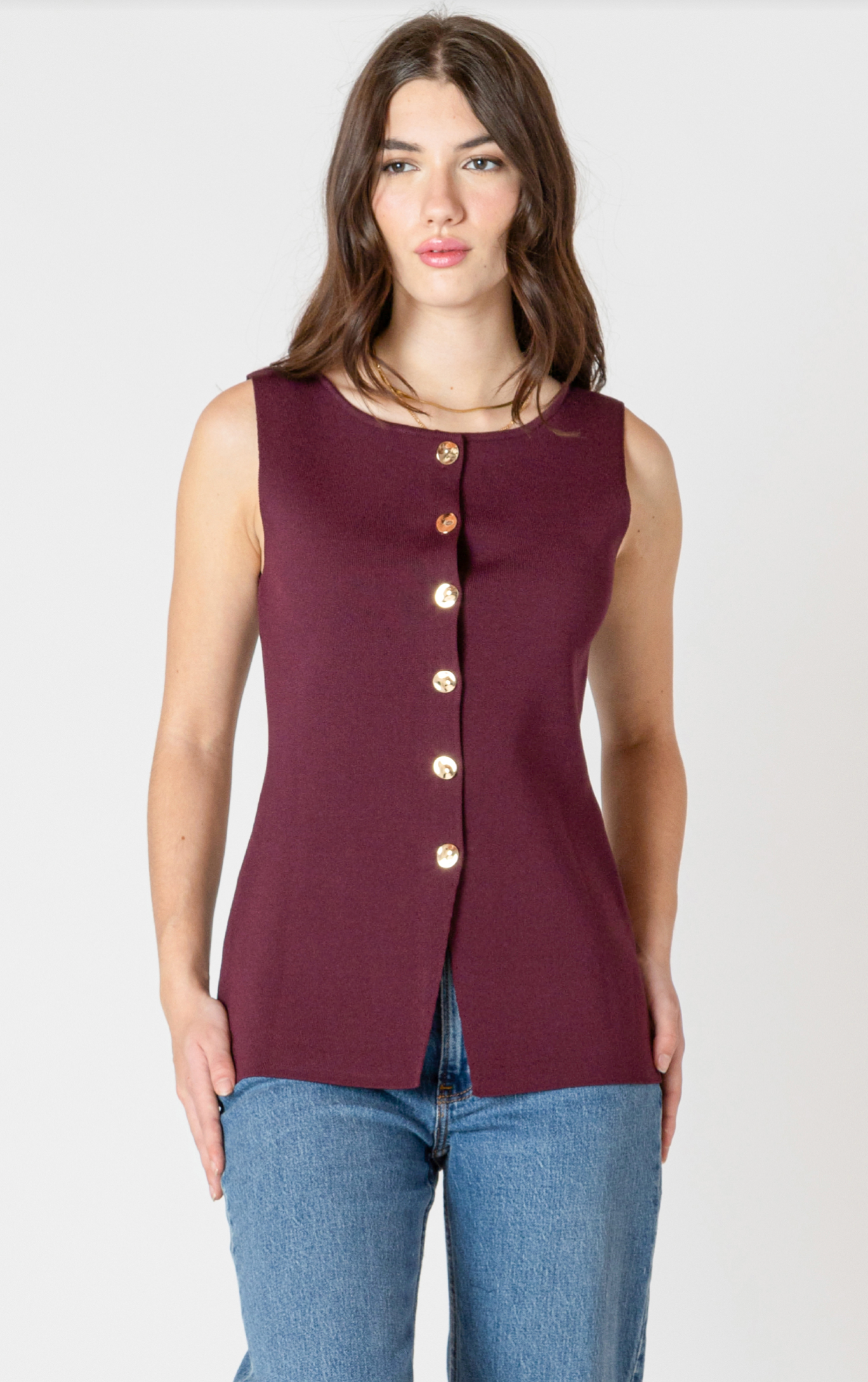 Dex BUTTON DETAIL SWEATER TOP