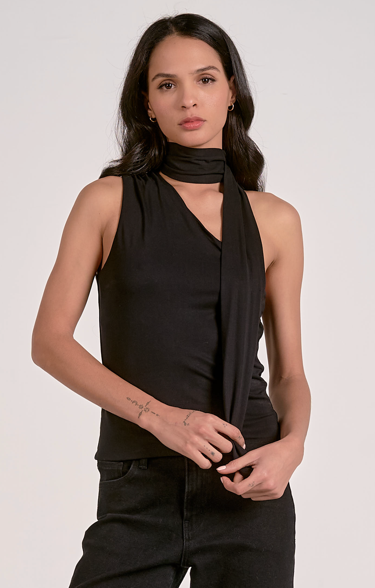 Elan Sleevless Wrap Neck Top