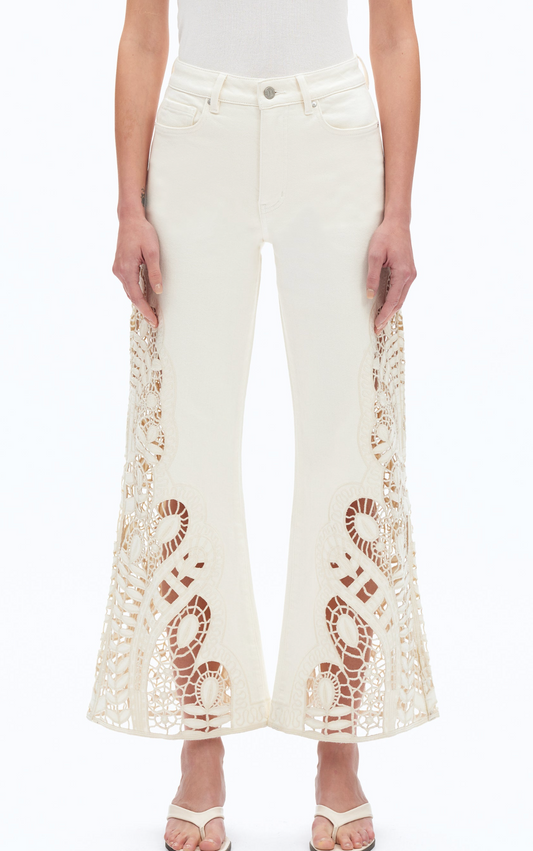 Bayeas Embroidered High Rise Wide Leg Pants