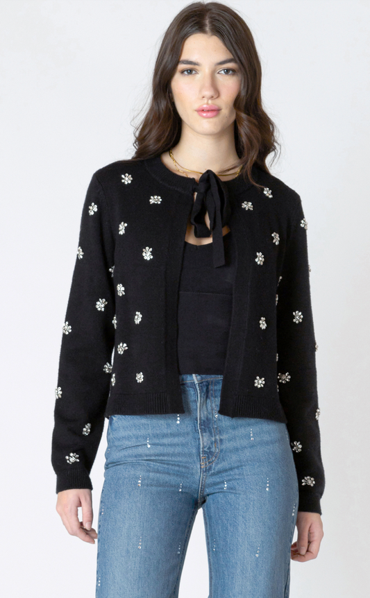 Dex Embellished Tie-Front Cardigan