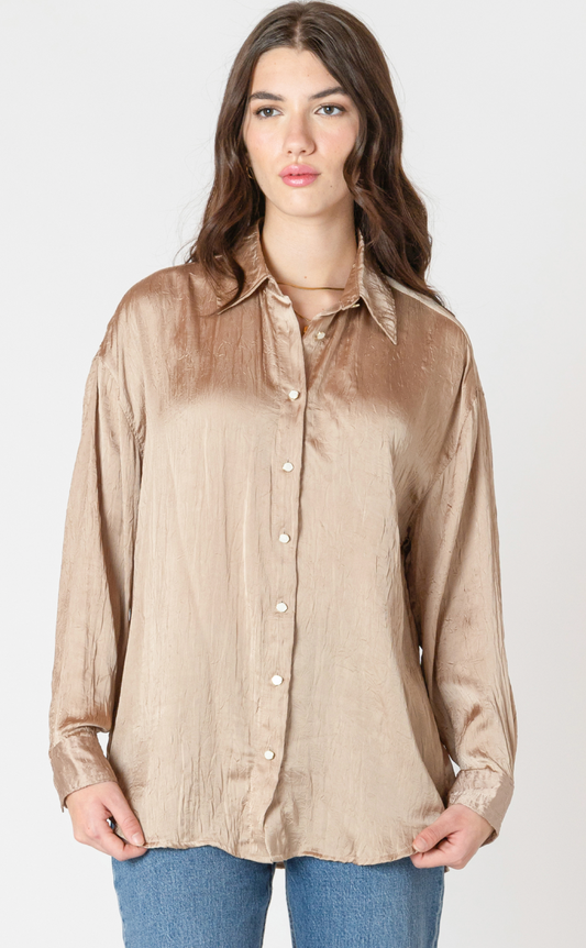 Dex Crinkle Effect Satin Blouse