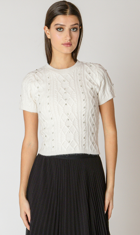 Dex Embellished Cable Sweater