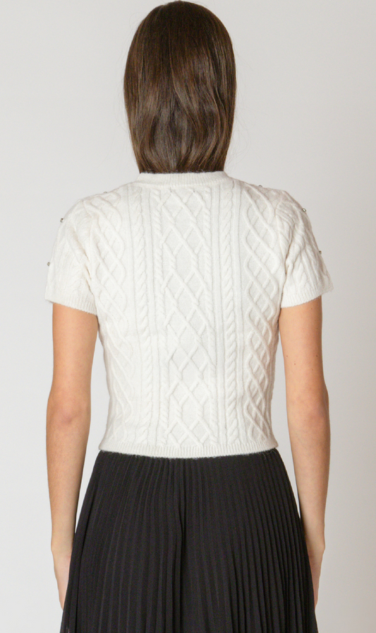 Dex Embellished Cable Sweater