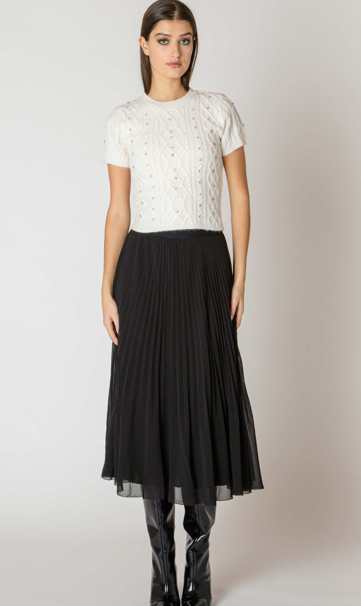 Dex Pleated Midi Skirt