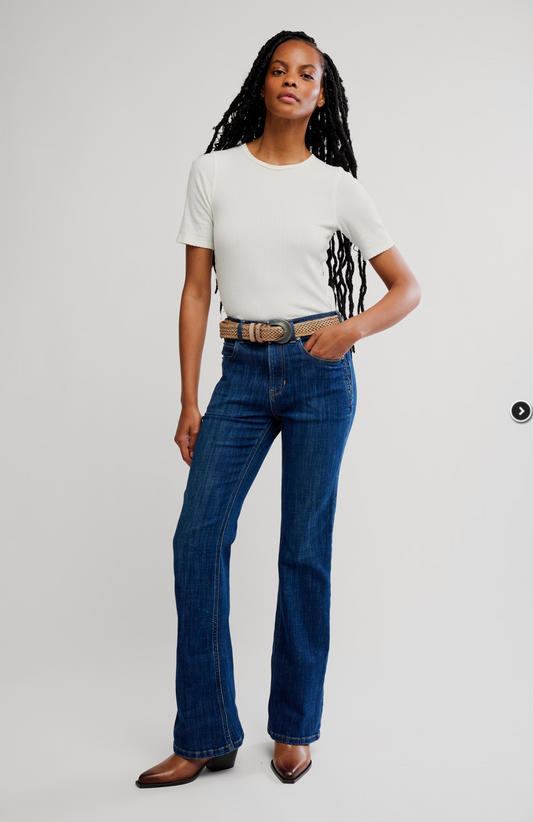 Free People Double Knot High Rise Straight Jean
