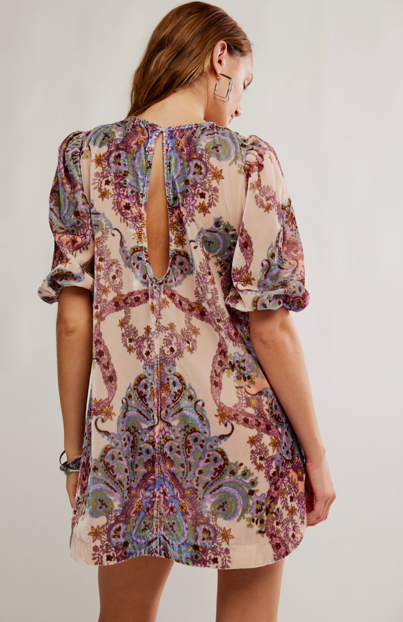 Free People Maye Printed Velvet Tunic