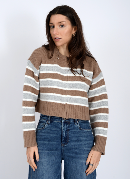 Chimmy Long Sleeve Crew Neck Cardigan