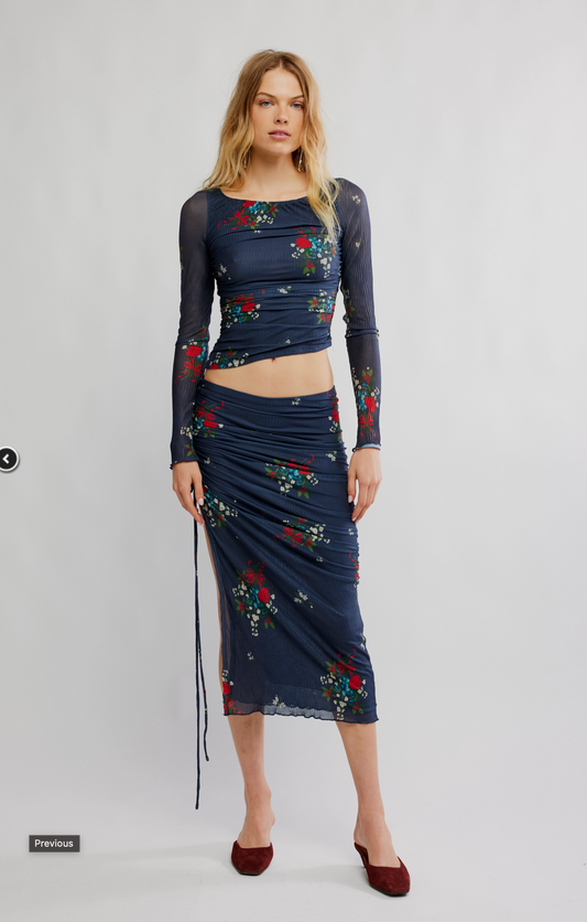 Free People Crimson Lights Skirt