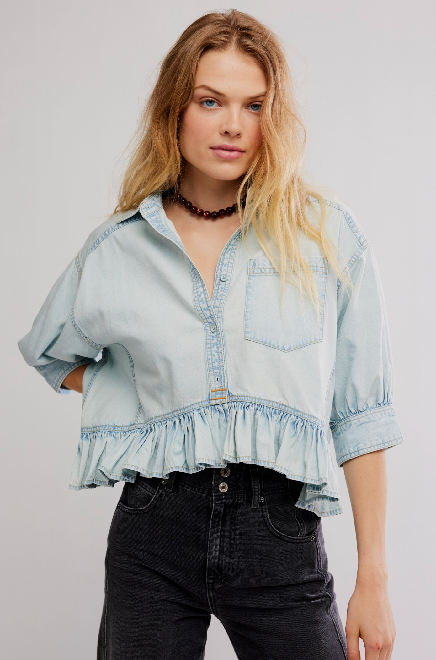 Free People Bailey Denim Shirt