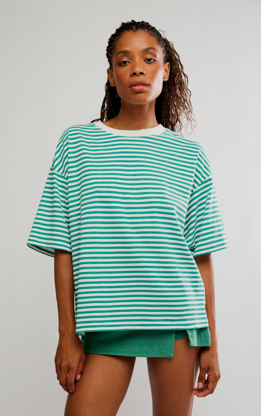 Free People Stripe Tackle Tee