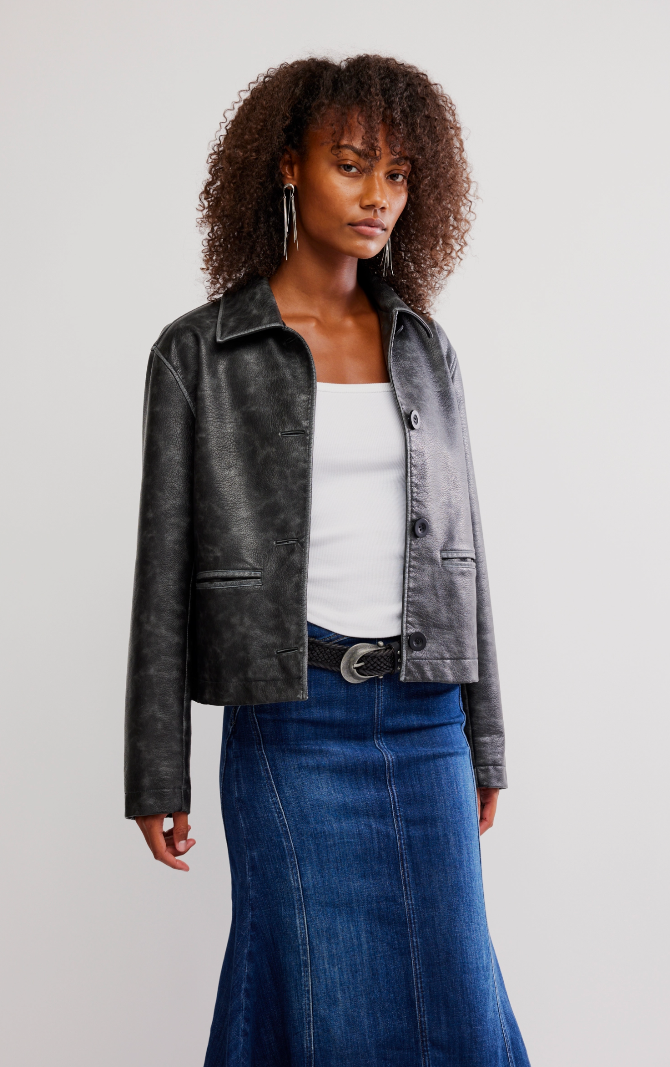 Free People Hera Vegan Leather Jacket