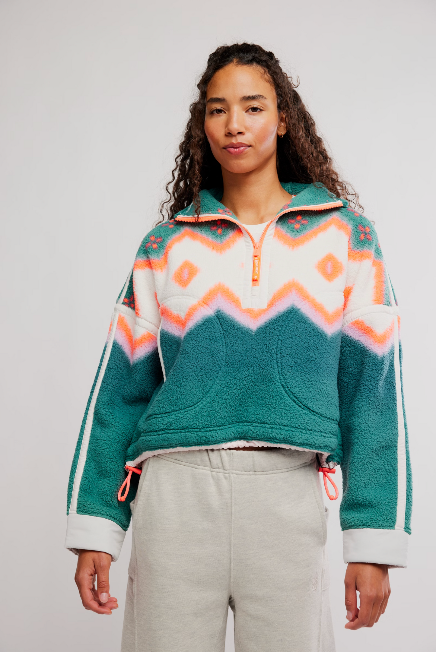 FREE PEOPLE MOVEMENT PRINTED MOUNTAIN HIGH FLEECE