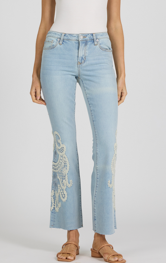 Dear John Rosa Flare Lace Detail Flare Jean