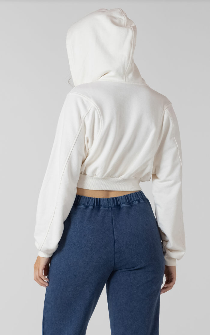 Dex Cropped Zip-Front Hoodie