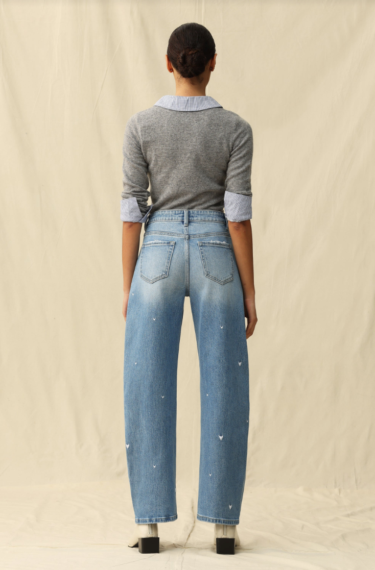 Bayeas Flora Mid Rise Barrel Jeans