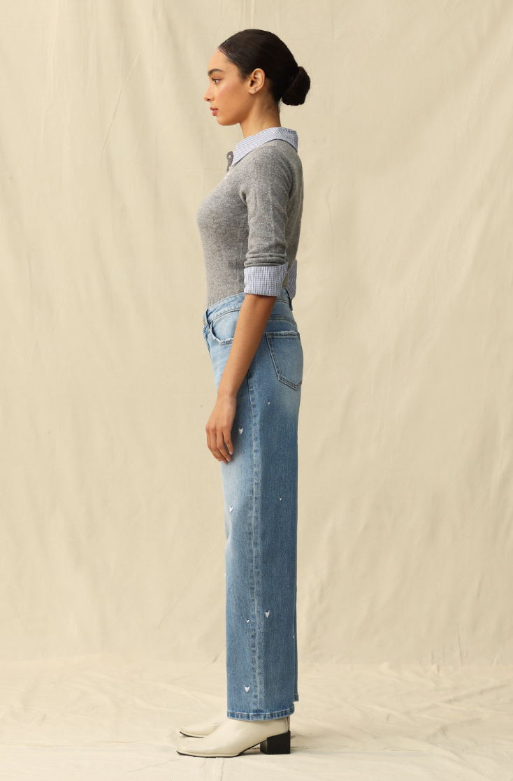 Bayeas Flora Mid Rise Barrel Jeans