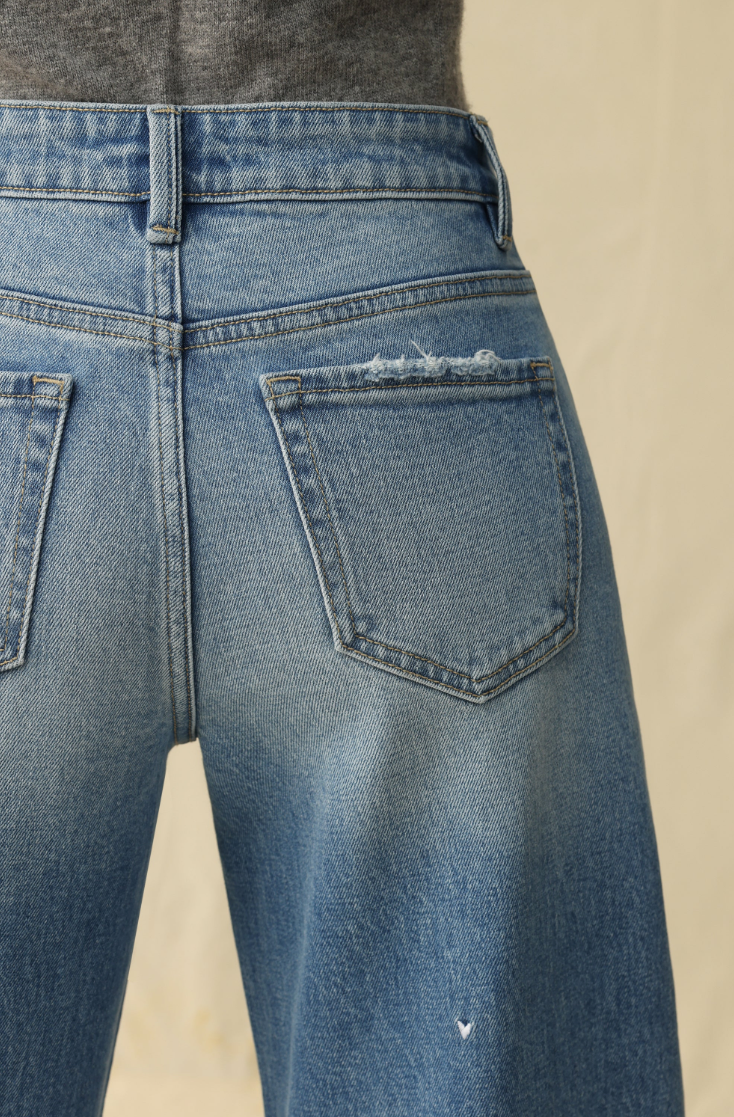 Bayeas Flora Mid Rise Barrel Jeans