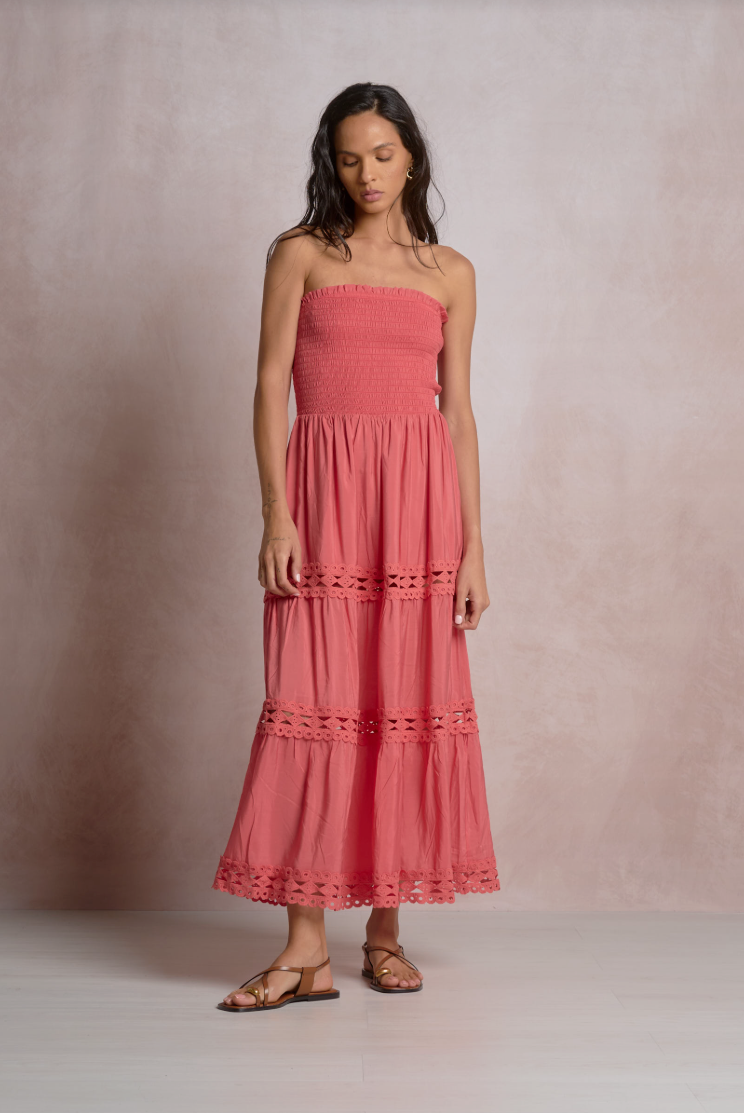 Elan Strapless Tiered Dress