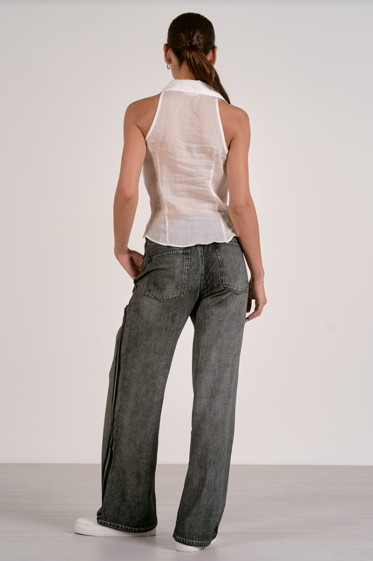 Elan Halter Collard Top