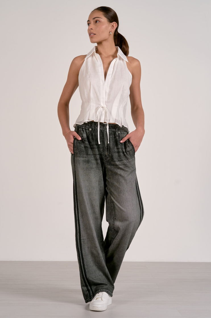 Elan Halter Collard Top