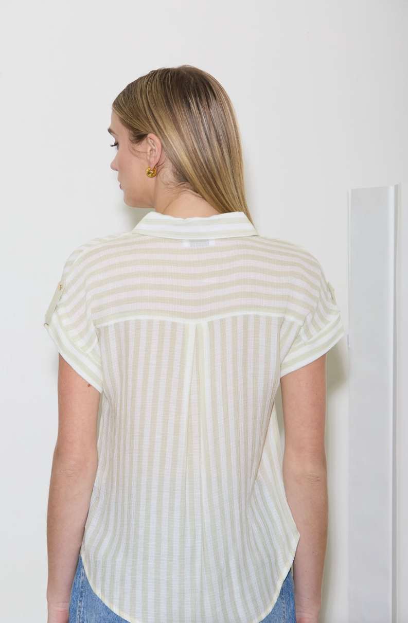 Striped Lightweight Woven Top