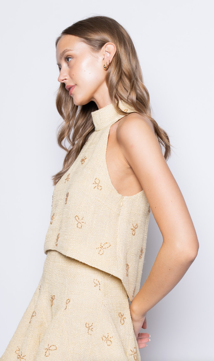 Bows Tweed Tank Top