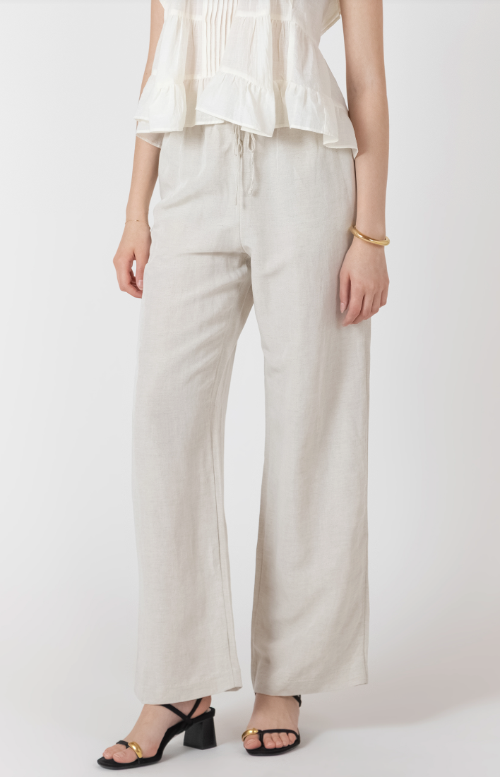 Dex Elastic Waist Linen Pants