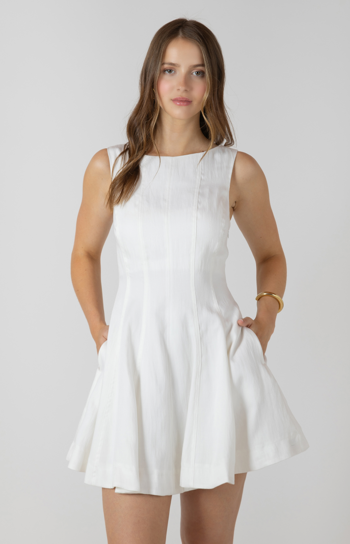 Dex Fit & Flare Panelled Mini Dress