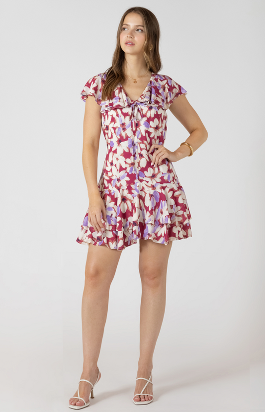 Dex Ruffled Flounce Hem Mini Dress