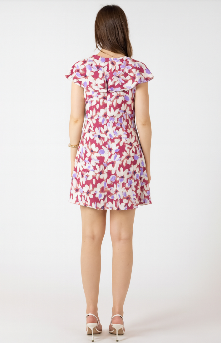 Dex Ruffled Flounce Hem Mini Dress