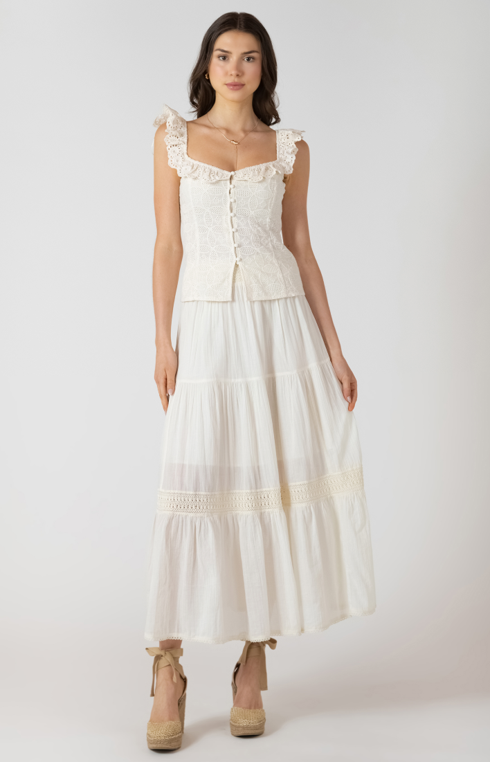 Dex Button Front Eyelet Tank
