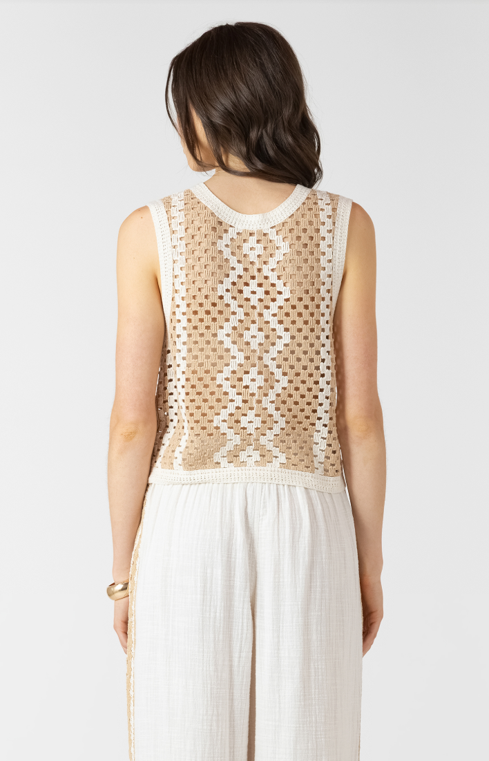 Dex Button Back Open Work Sweater
