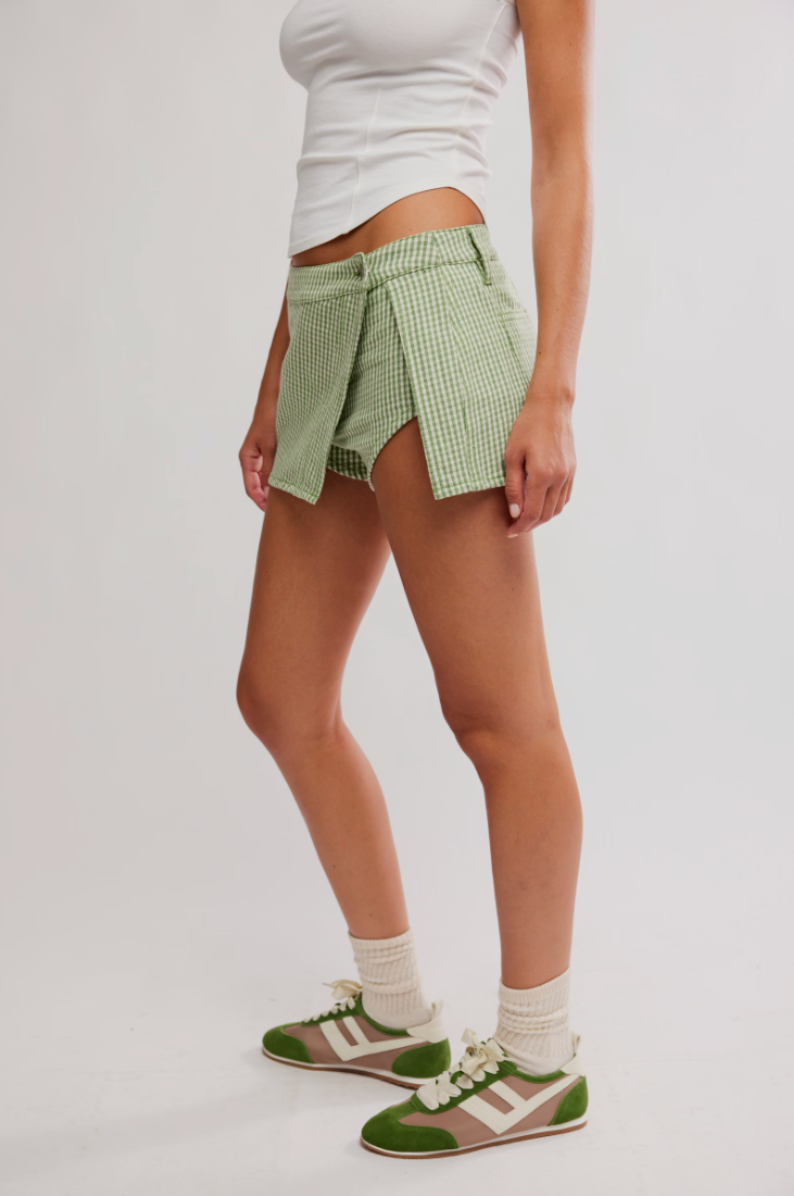 Free People Georgie Gingham Micro Skort