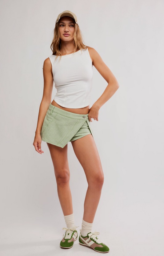 Free People Georgie Gingham Micro Skort