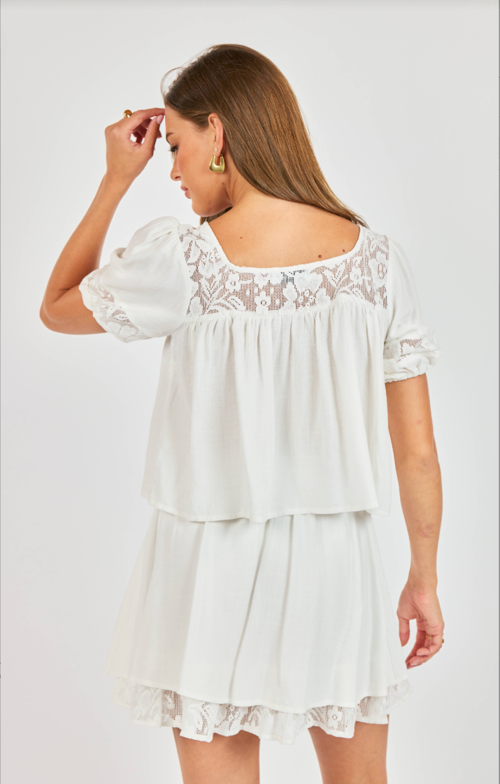 Sadie & Sage Misty Lace Inset Top