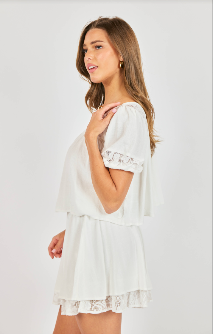 Sadie & Sage Misty Lace Inset Top