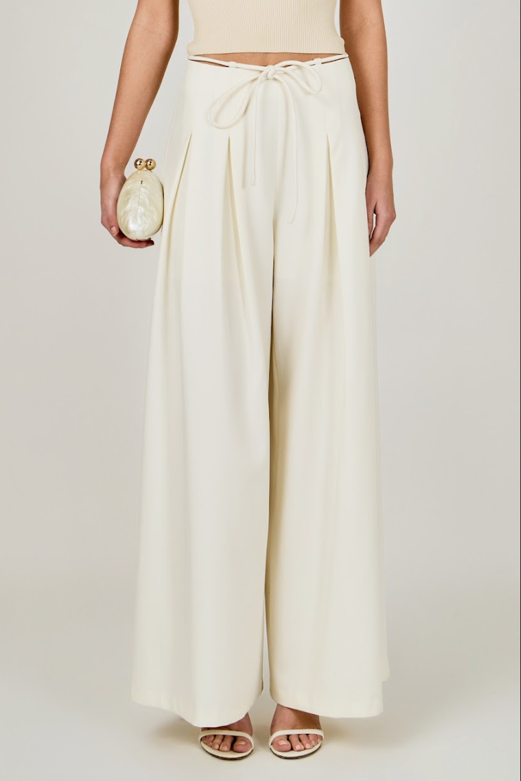 Waist Tape with High Waist Long Pants