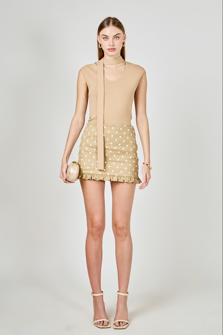 Polka Dot Mini Ruffle Skirt