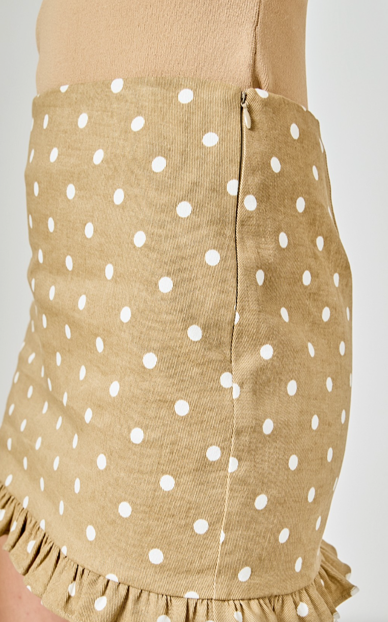 Polka Dot Mini Ruffle Skirt
