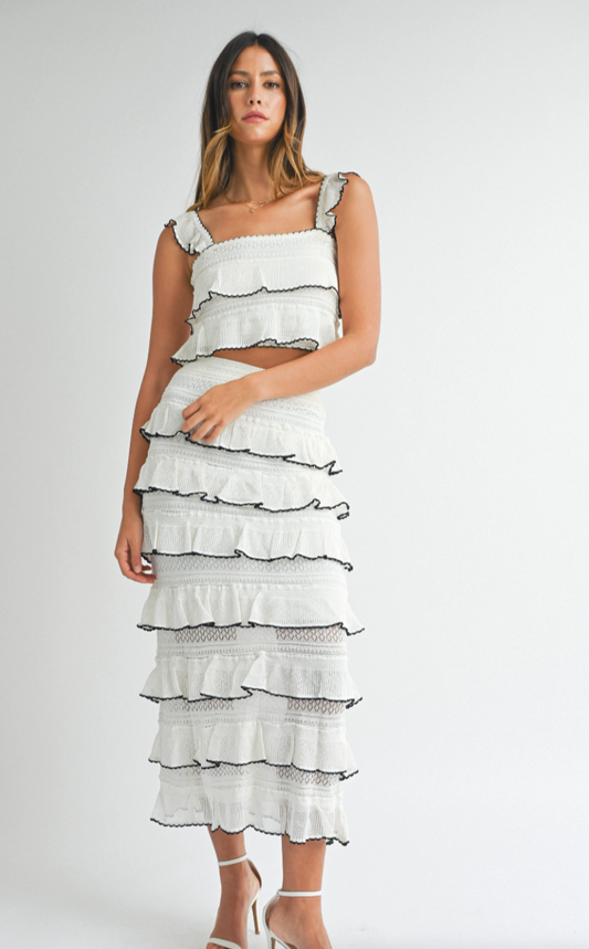 Tiered Ruffled Knit Top