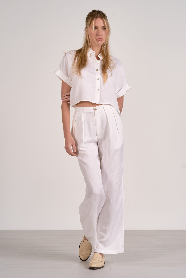 Elan Button Down Short Sleeve Top