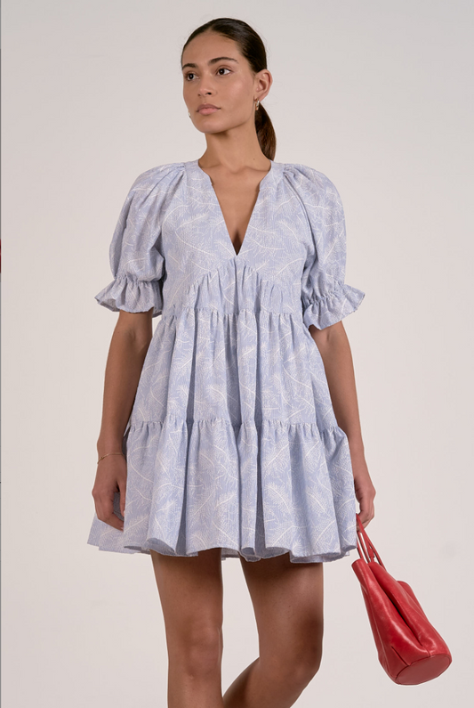 Elan Tiered 3/4 Sleeve Dress