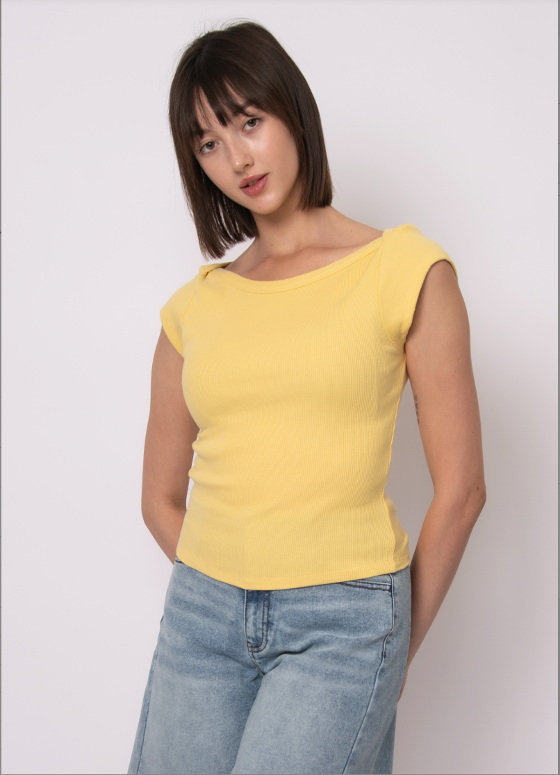 Kelly Boat Neck Cap Sleeve Top